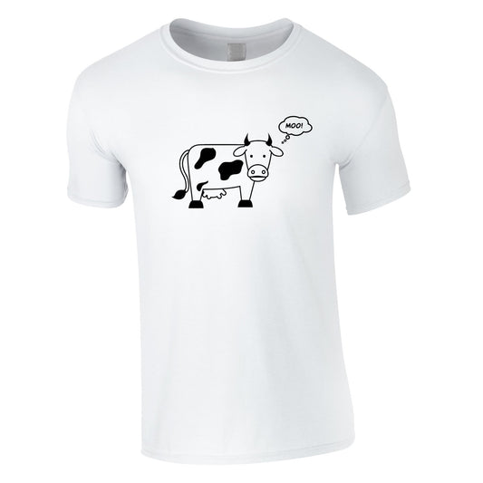 Cow Moo Graphic Tee In White