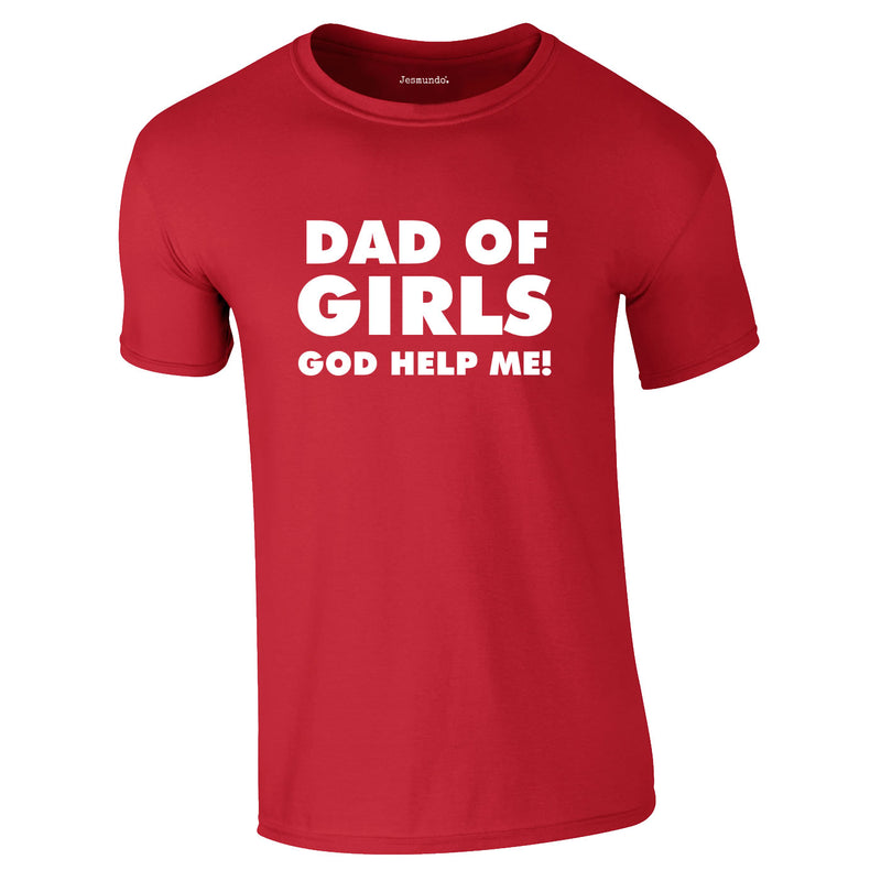 Dad Of Girls Tee In Red