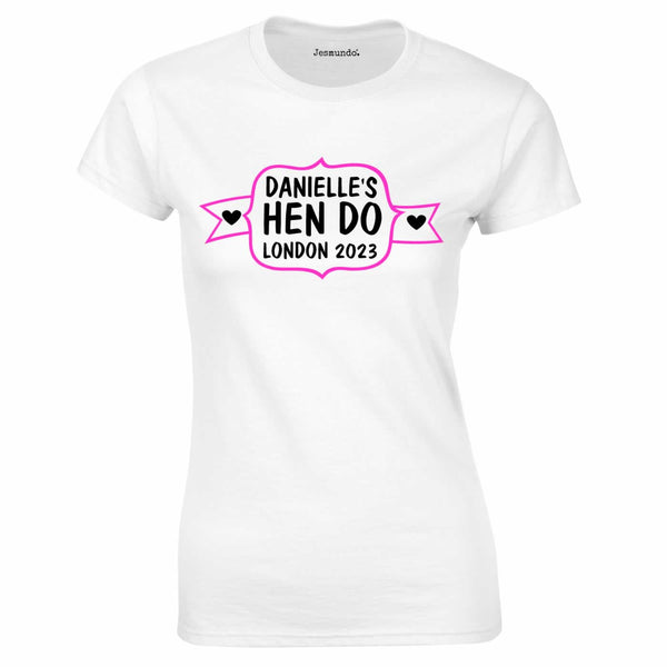 Hen Party Badge Custom Printed T Shirts