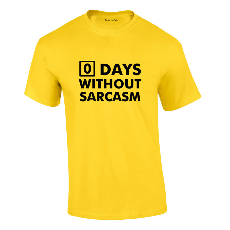 Days Without Sarcasm Tee In Yellow
