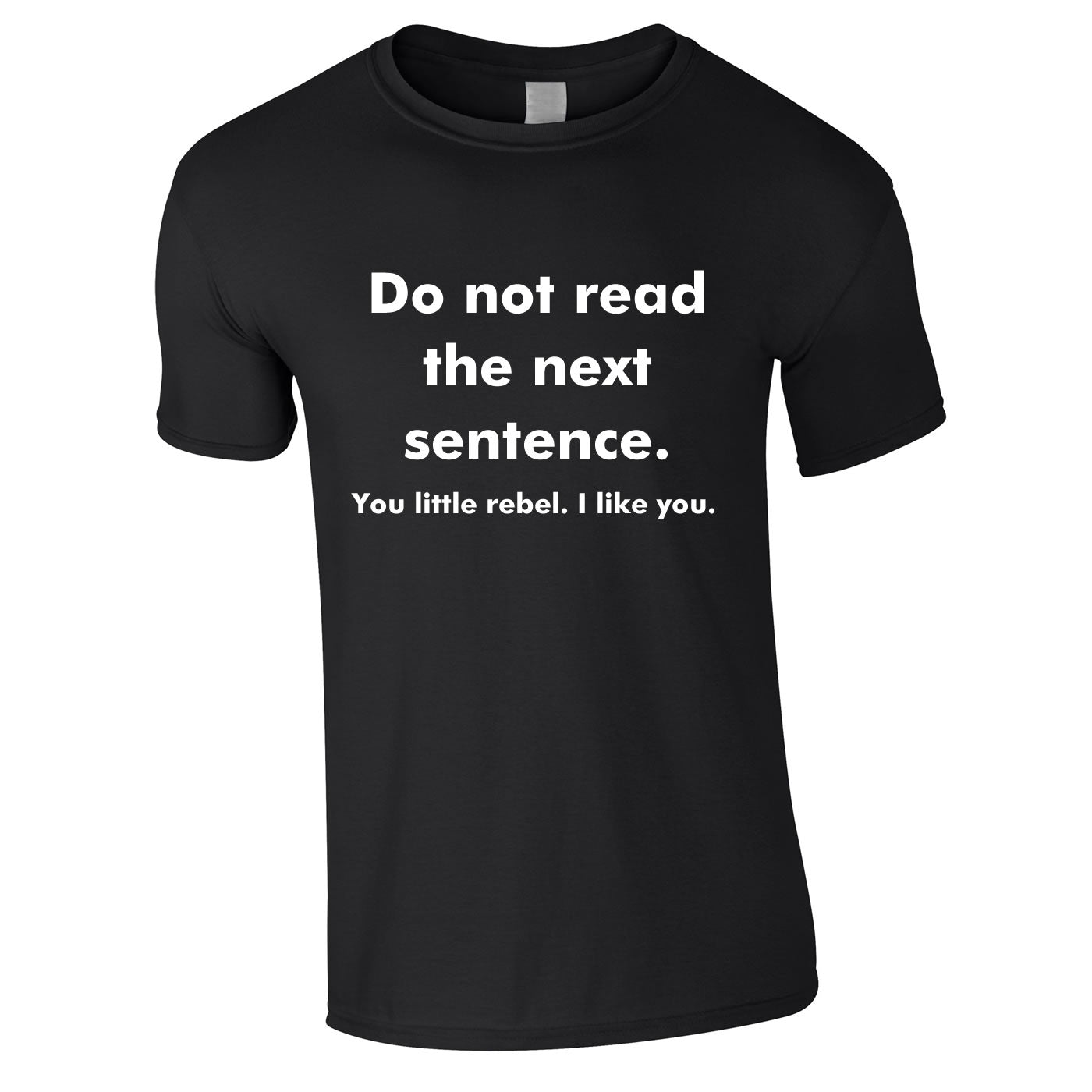 Do Not Read The Next Sentence - You Little Rebel, I Like You Tee In Black