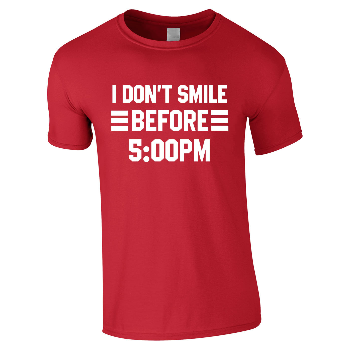 I Don't Smile Before 5PM Tee In Red