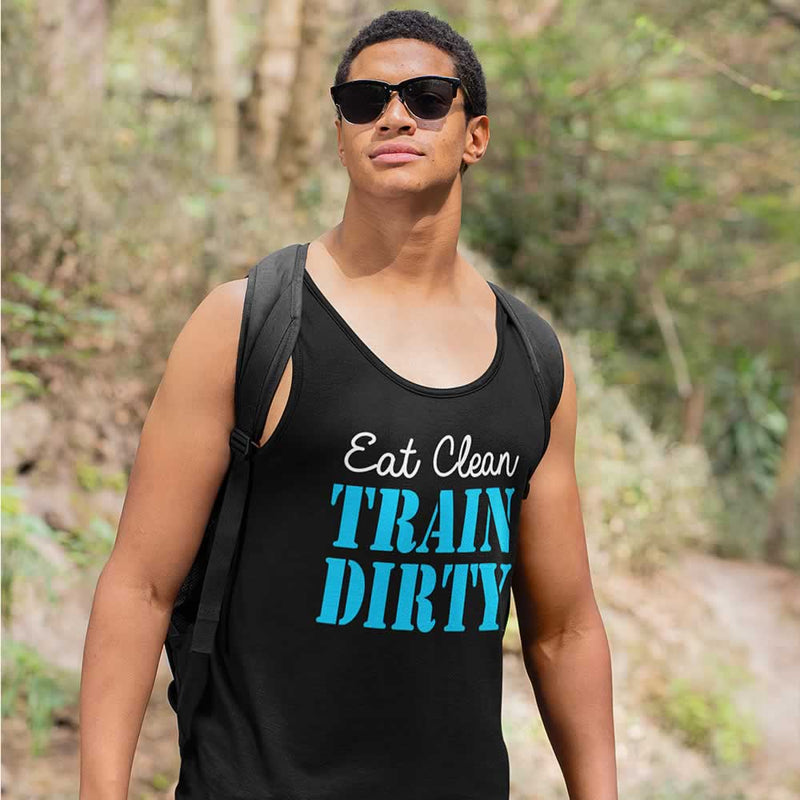 Eat Clean Train Dirty Funny Vest Top For Men