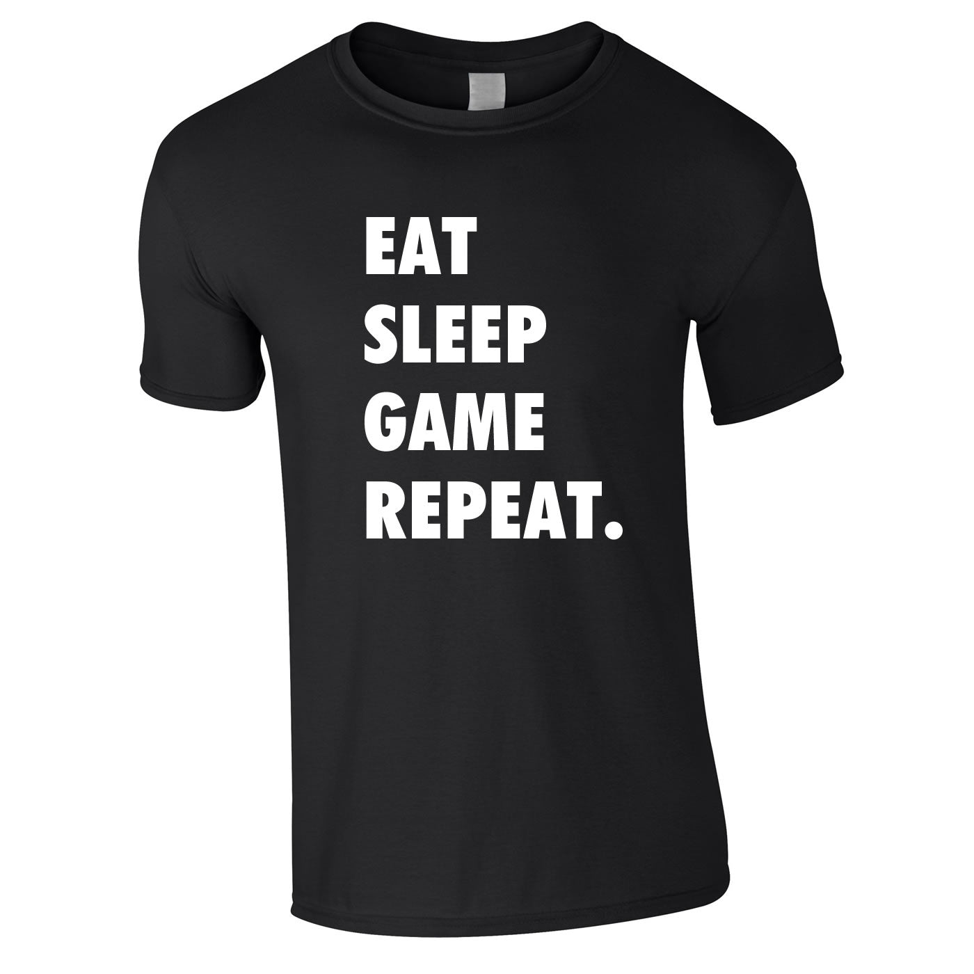 Eat Sleep Game Repeat Tee In Black