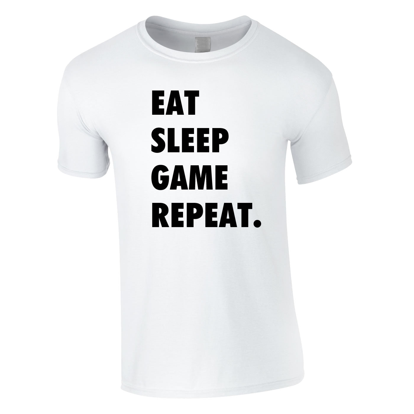 Eat Sleep Game Repeat Tee In White