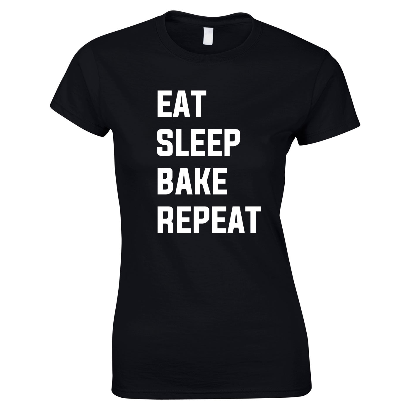 Eat Sleep Bake Repeat Top In Black