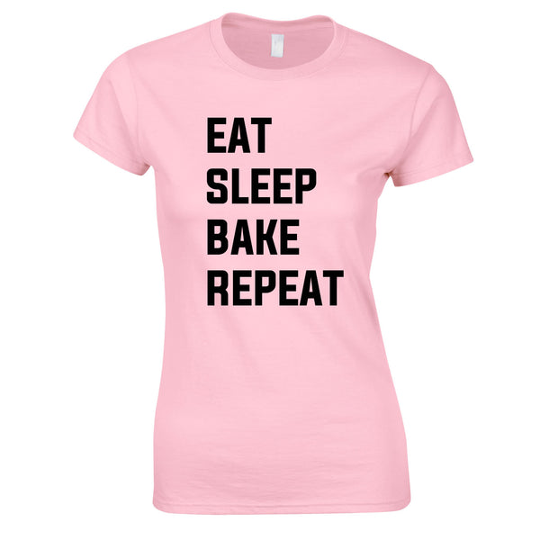 Eat Sleep Bake Repeat Top In Pink
