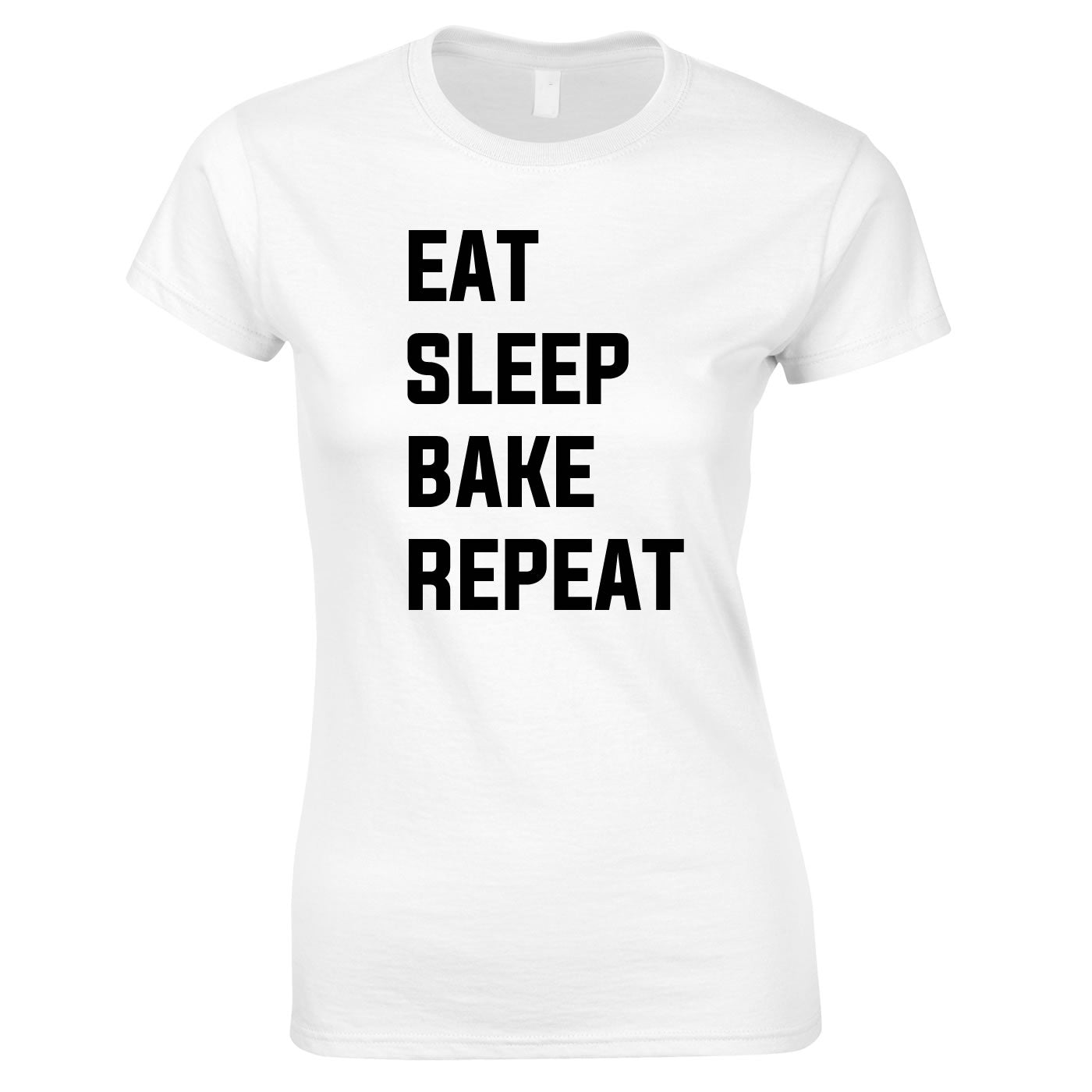 Eat Sleep Bake Repeat Top In White