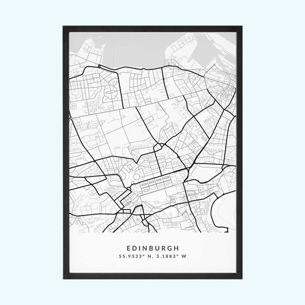Edinburgh Map Minimalist Print Poster