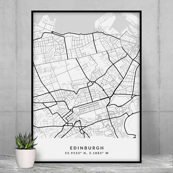 Edinburgh City Map Minimalist Print