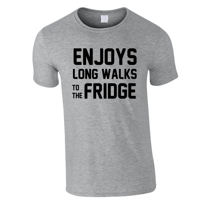 Enjoy's Long Walks To The Fridge Tee In Grey