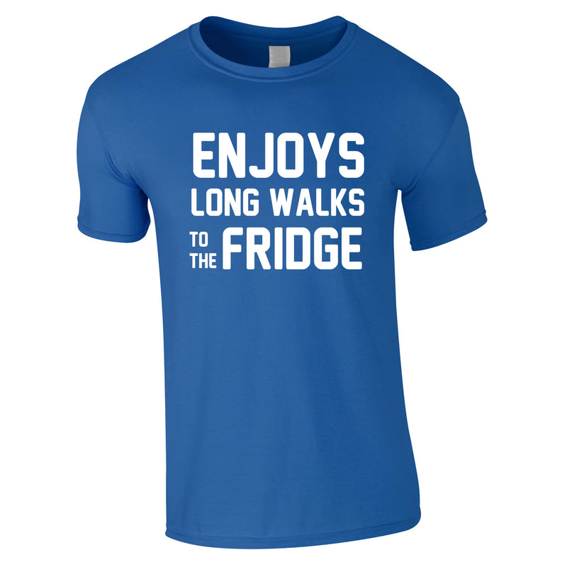 Enjoy's Long Walks To The Fridge Tee In Royal