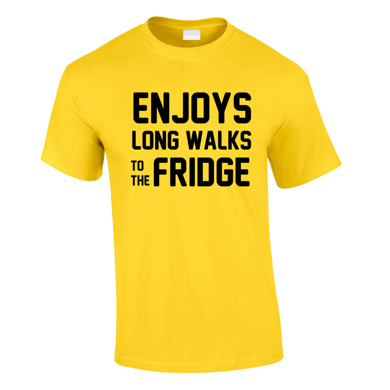 Enjoy's Long Walks To The Fridge Tee In Yellow