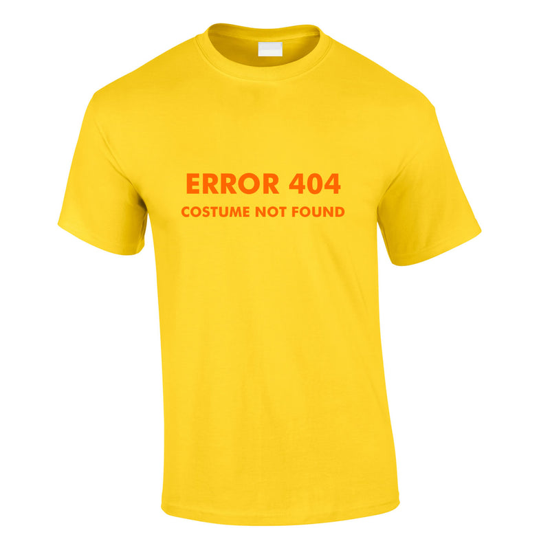 Error 404 Costume Not Found Tee In Yellow