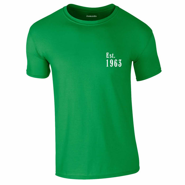 Est 1963 60th Birthday Tee In Green