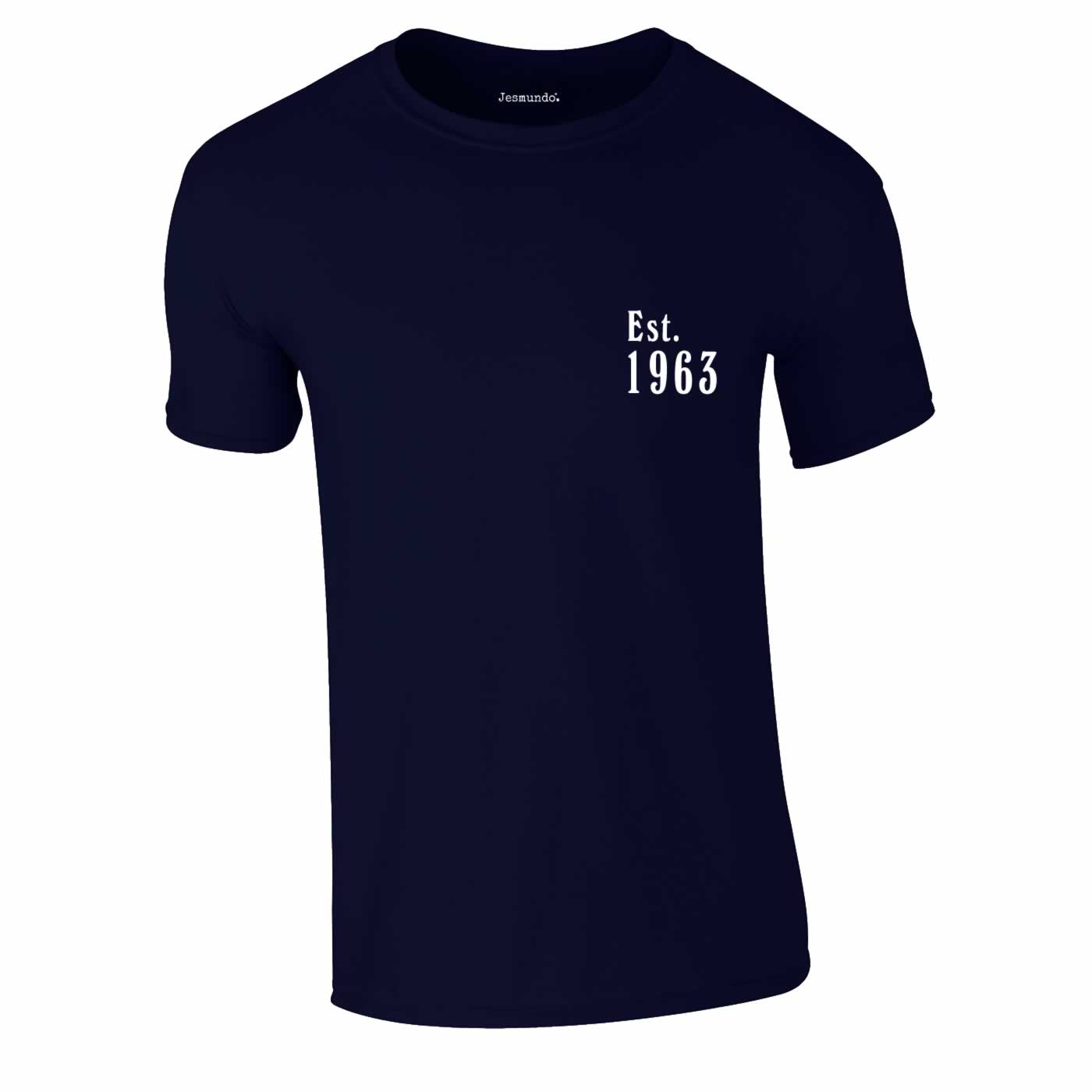 Est 1963 60th Birthday Tee In Navy