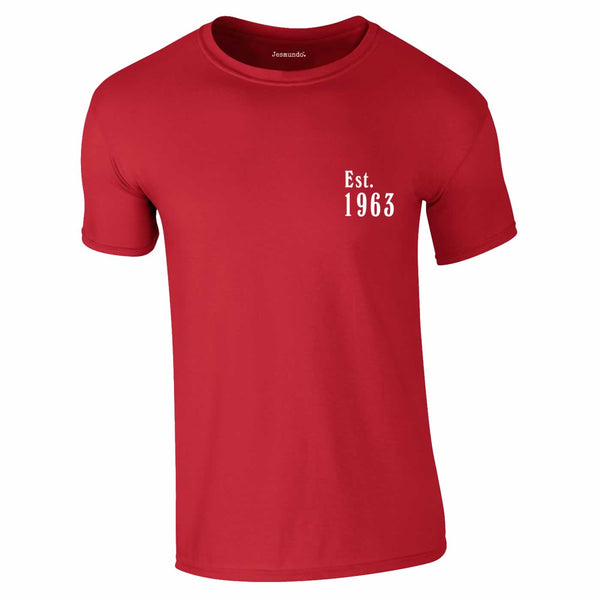 Est 1963 60th Birthday Tee In Red