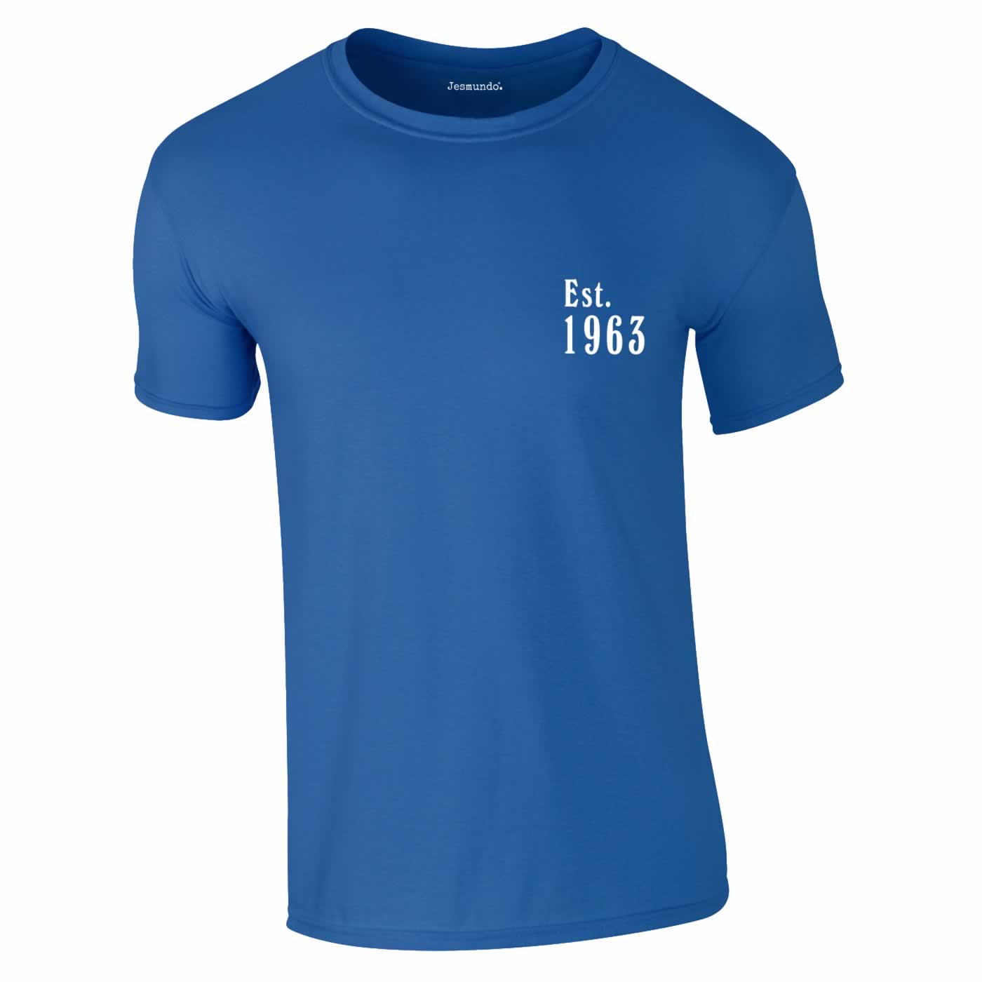 Est 1963 60th Birthday Tee In Royal Blue