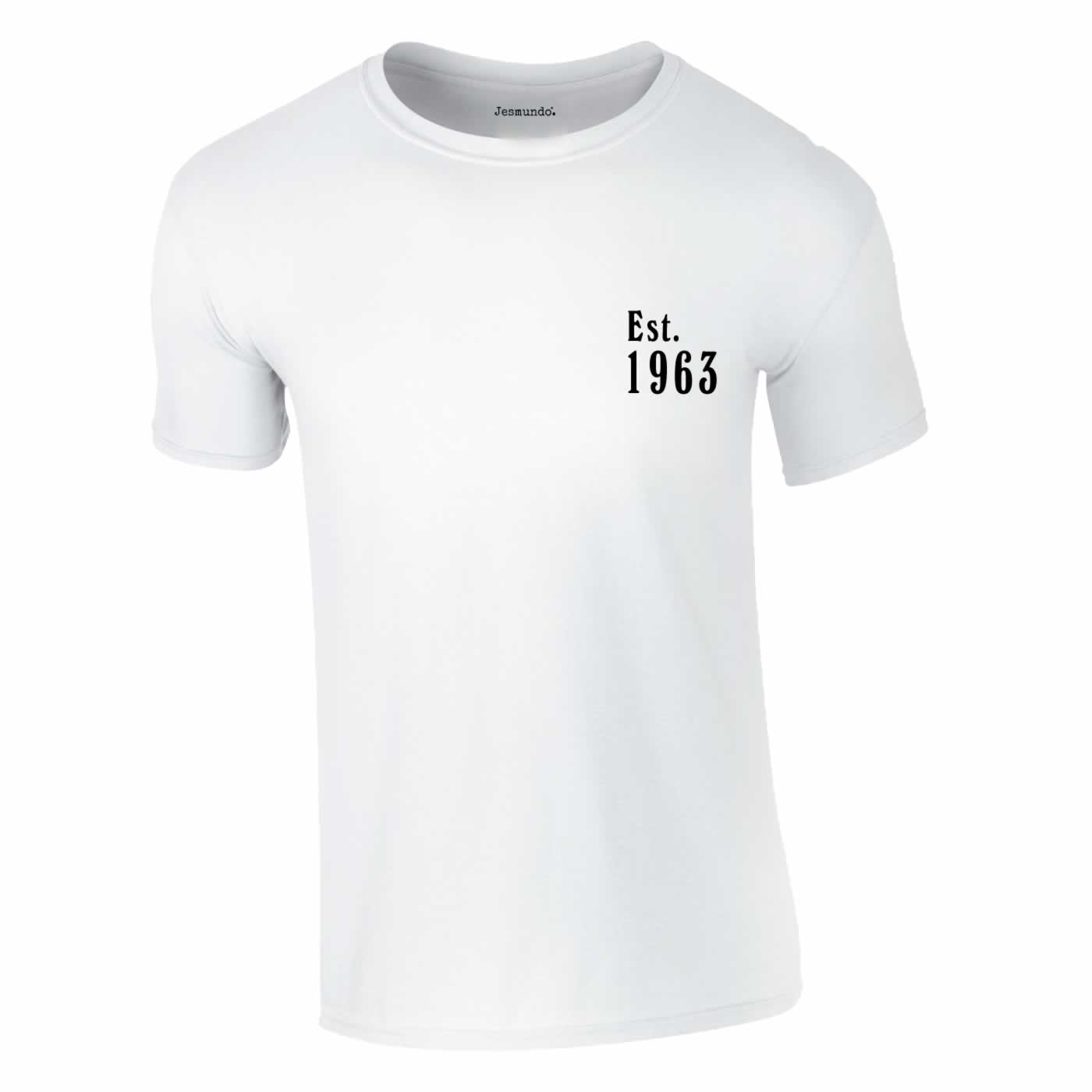 Est 1963 60th Birthday Tee In White