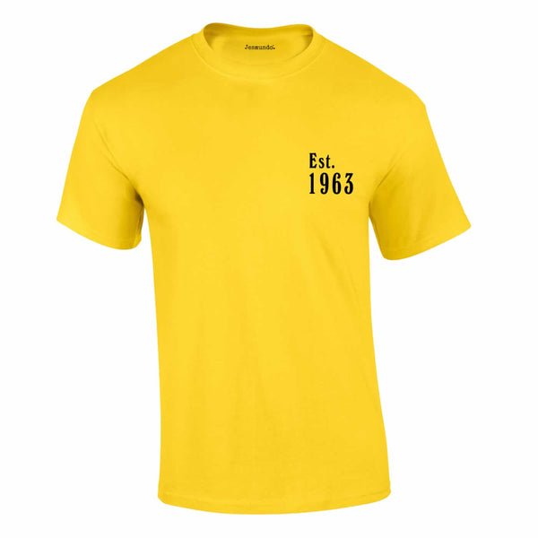Est 1963 60th Birthday Tee In Yellow