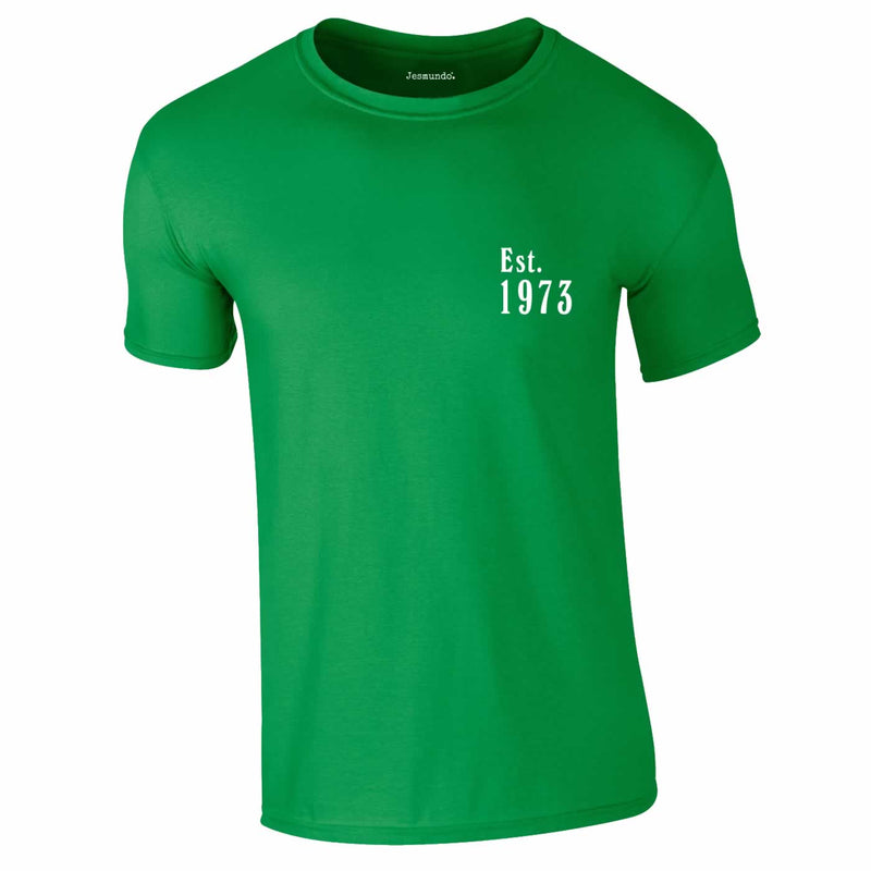 Est 1973 50th Birthday Tee In Green