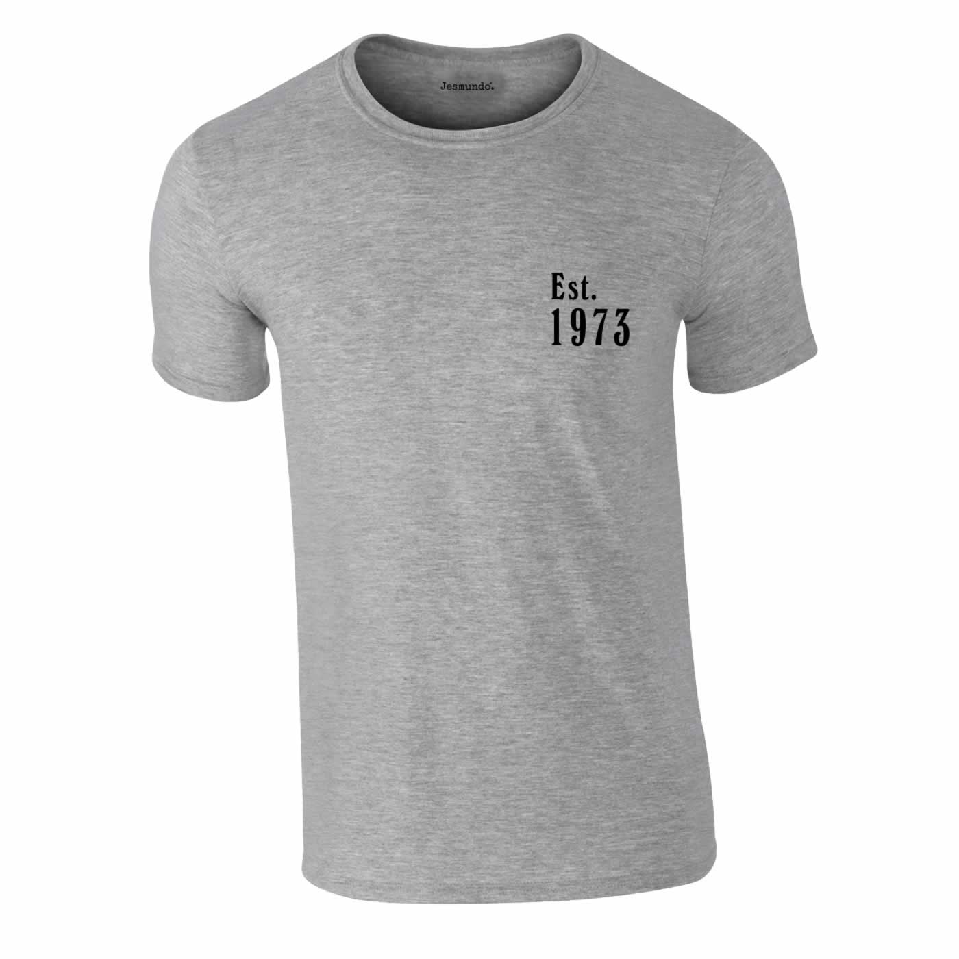 Est 1973 50th Birthday Tee In Grey