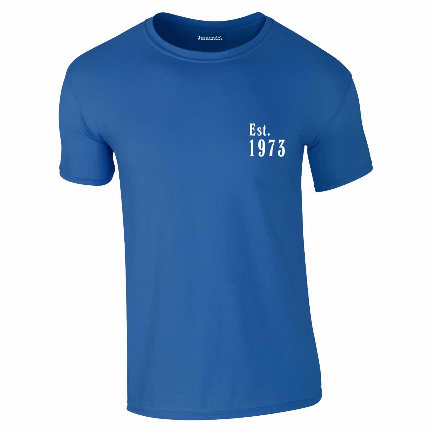 Est 1973 50th Birthday Tee In Royal Blue