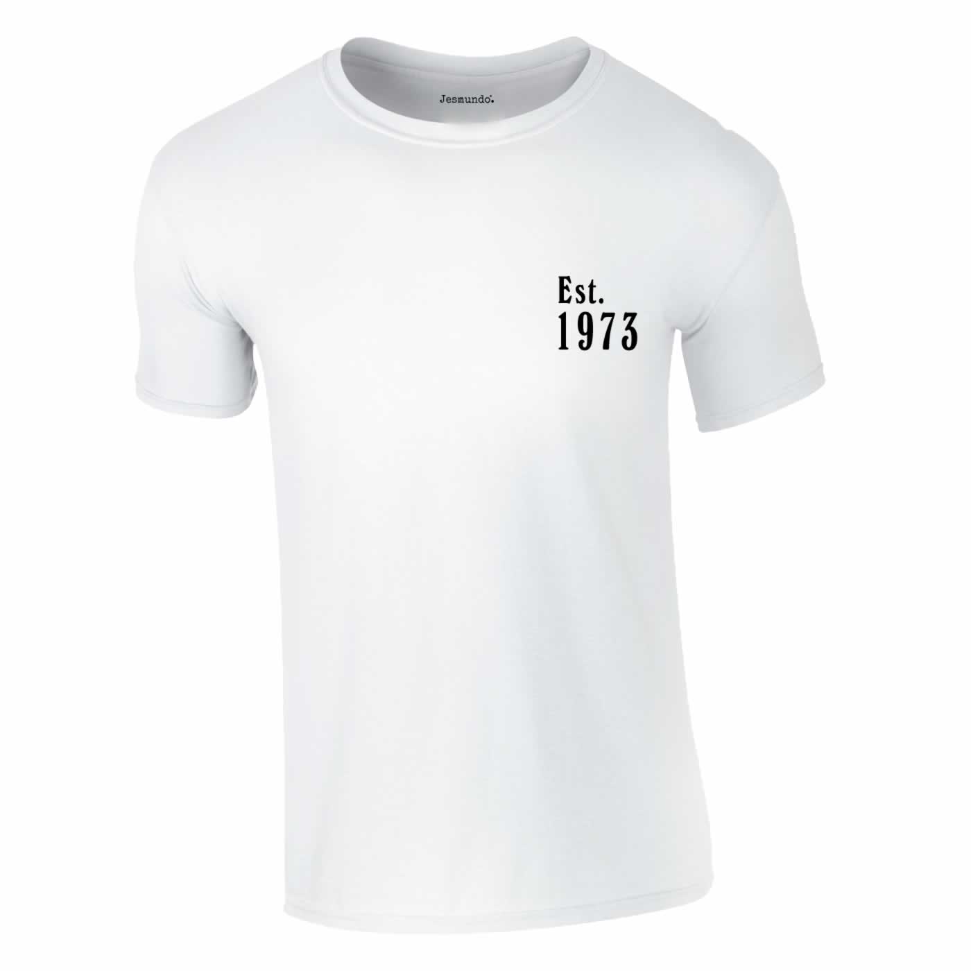 Est 1973 50th Birthday Tee In White