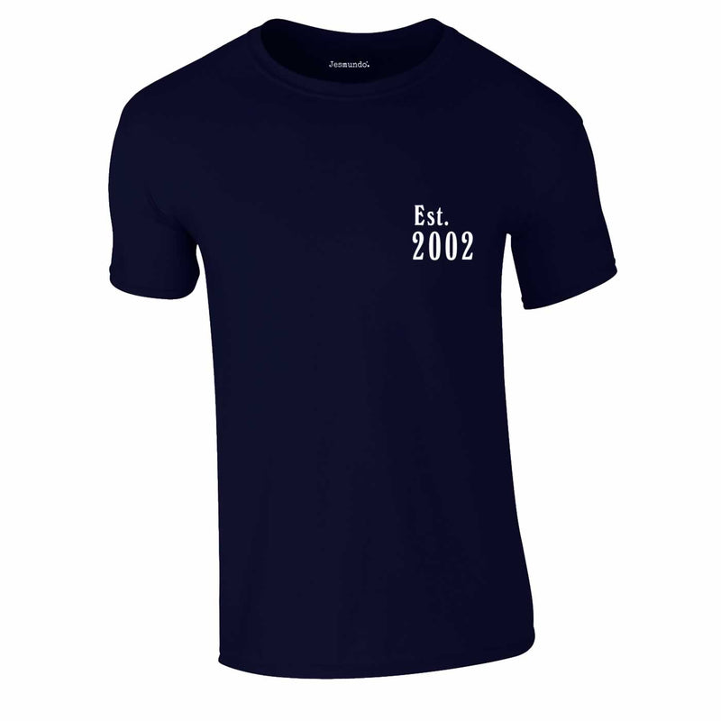 Est 2002 Tee In Navy