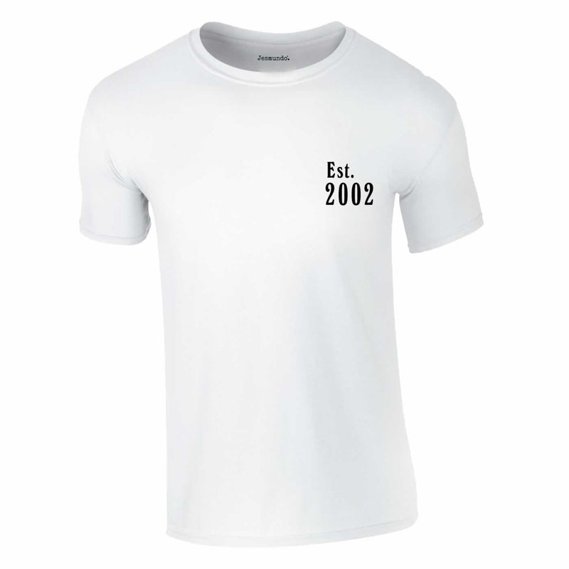 Est 2002 Tee In White