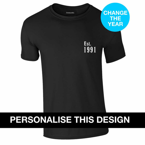 Established Year Personalised Birthday T-Shirt