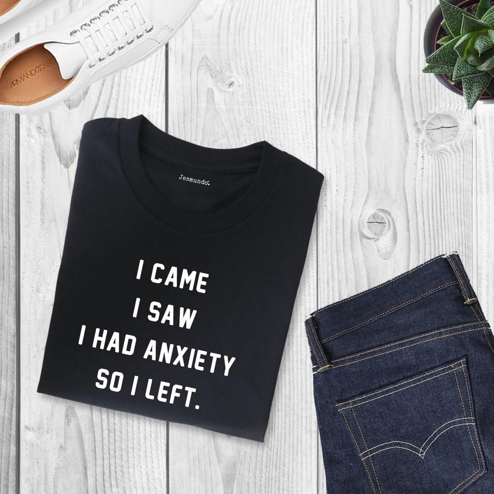 T-shirt Humour Santé Mentale - I Came I Saw So I Left - Col V Multicolore Unisexe