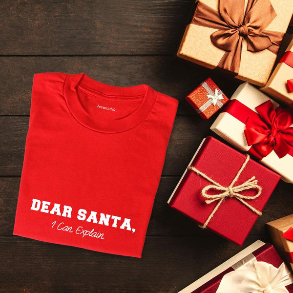 Dear Santa I Can Explain Women's Christmas Printed Top