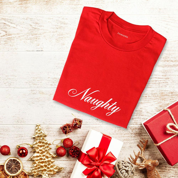 Naughty Slogan Girls Christmas T-Shirt