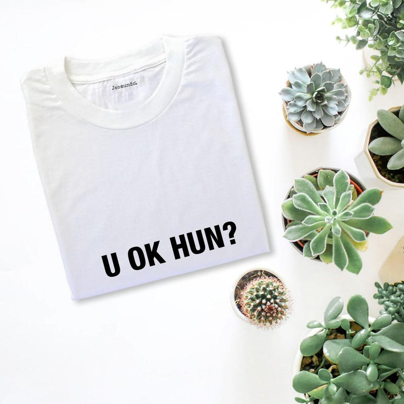 U OK Hun Printed Slogan Top