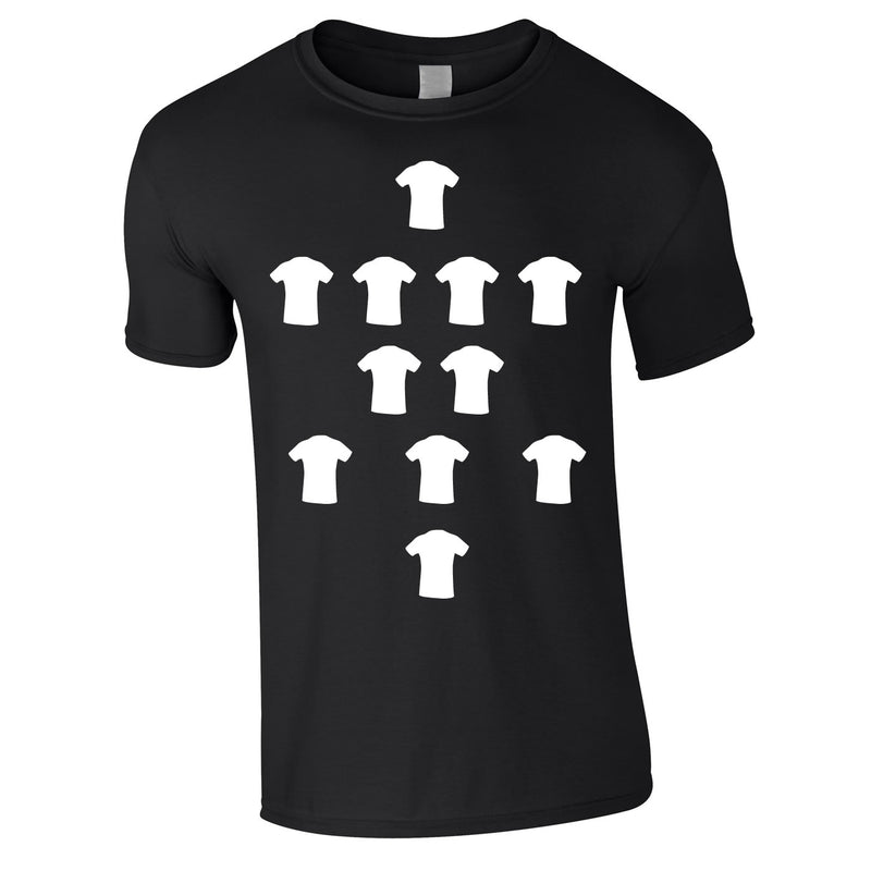 Football Formation 4-2-3-1 Tee In Black