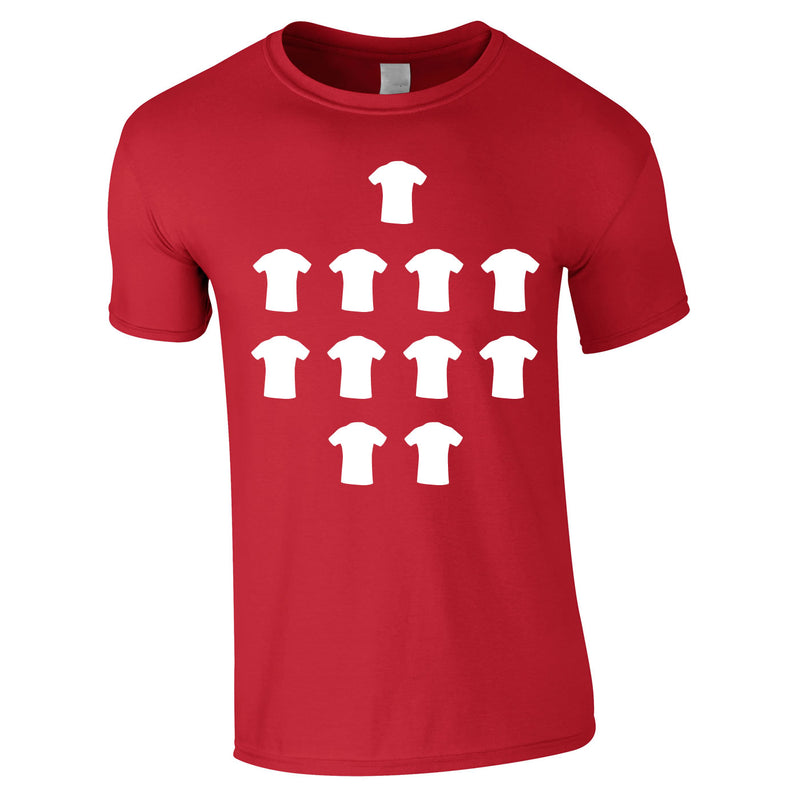 4-4-2 Formation Graphic Tee In Red