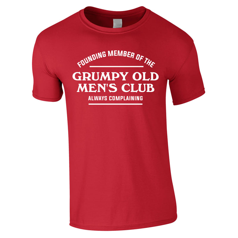 Founding Member Of The Grumpy Old Men's Club Tee In Red