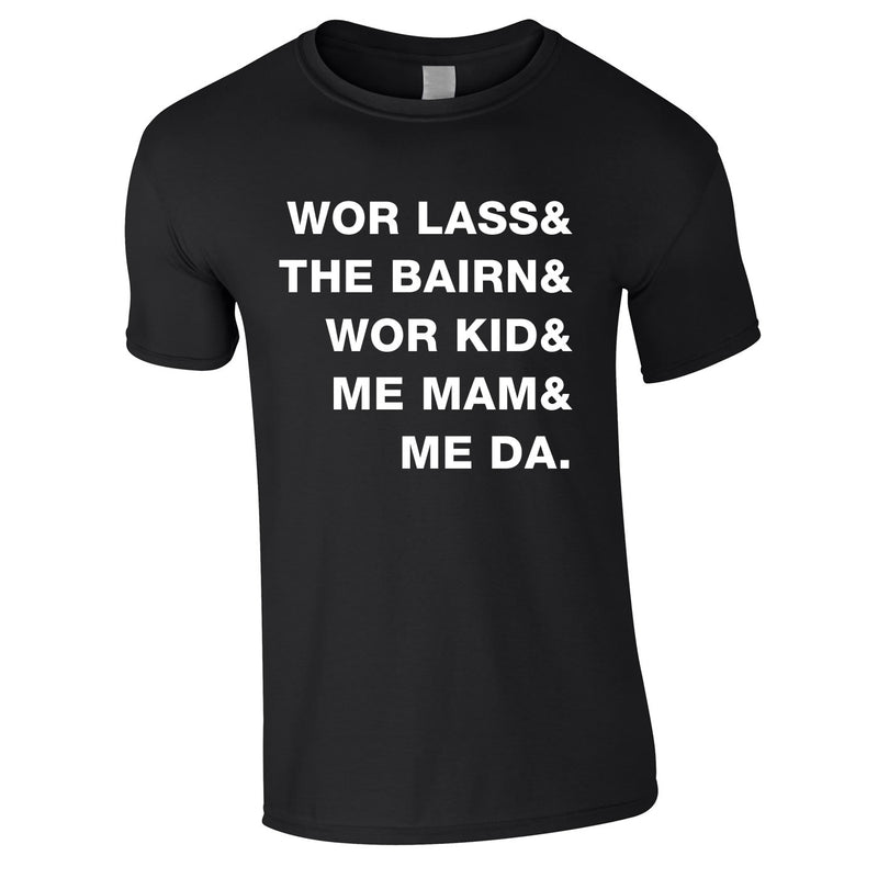 Geordie Family Slogan Tee In Black