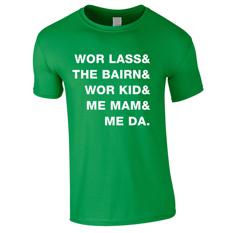 Geordie Family Slogan Tee In Green