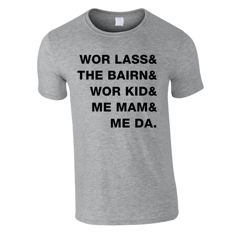 Geordie Family Slogan Tee In Grey