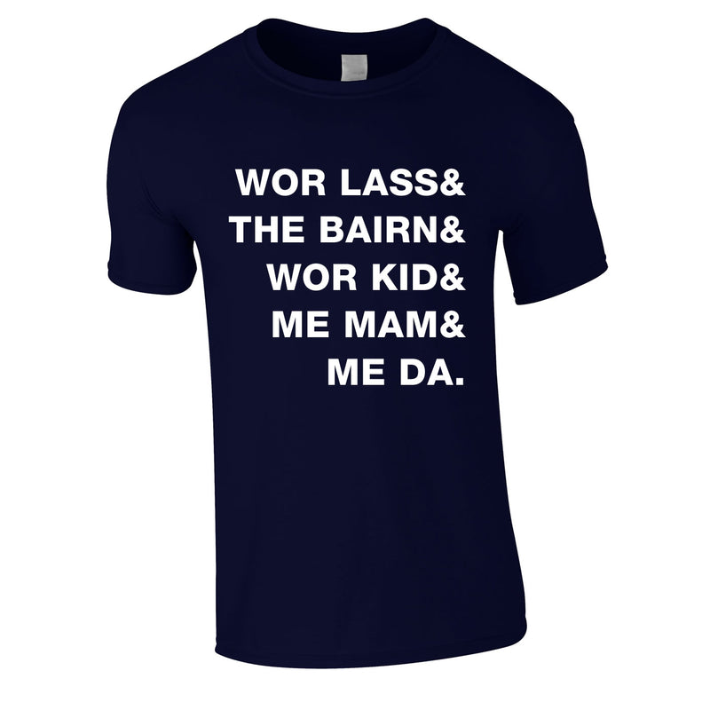 Geordie Family Slogan Tee In Navy