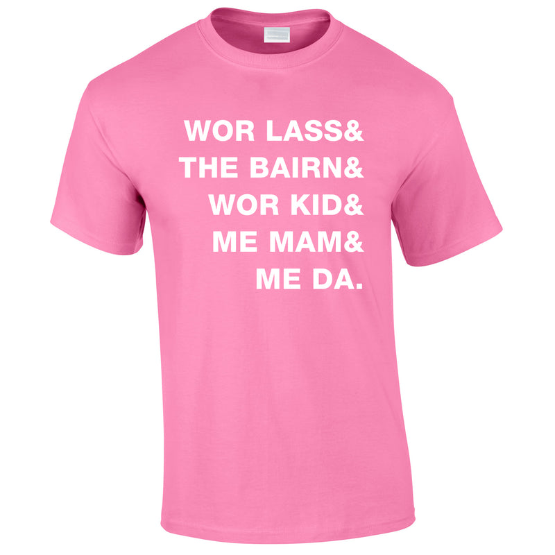 Geordie Family Slogan Tee In Pink