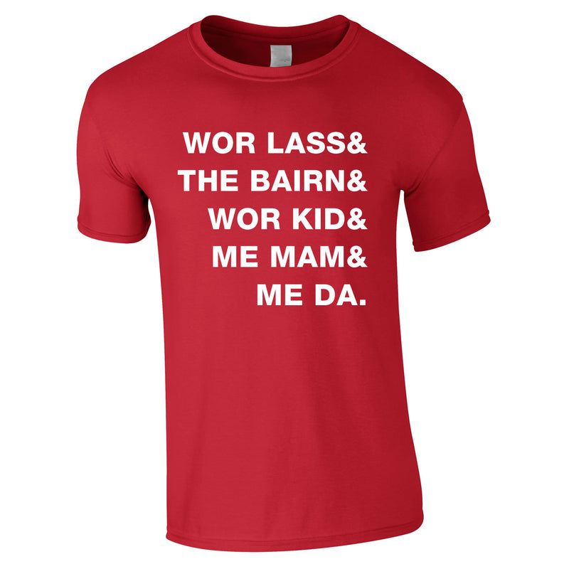 Geordie Family Slogan Tee In Red