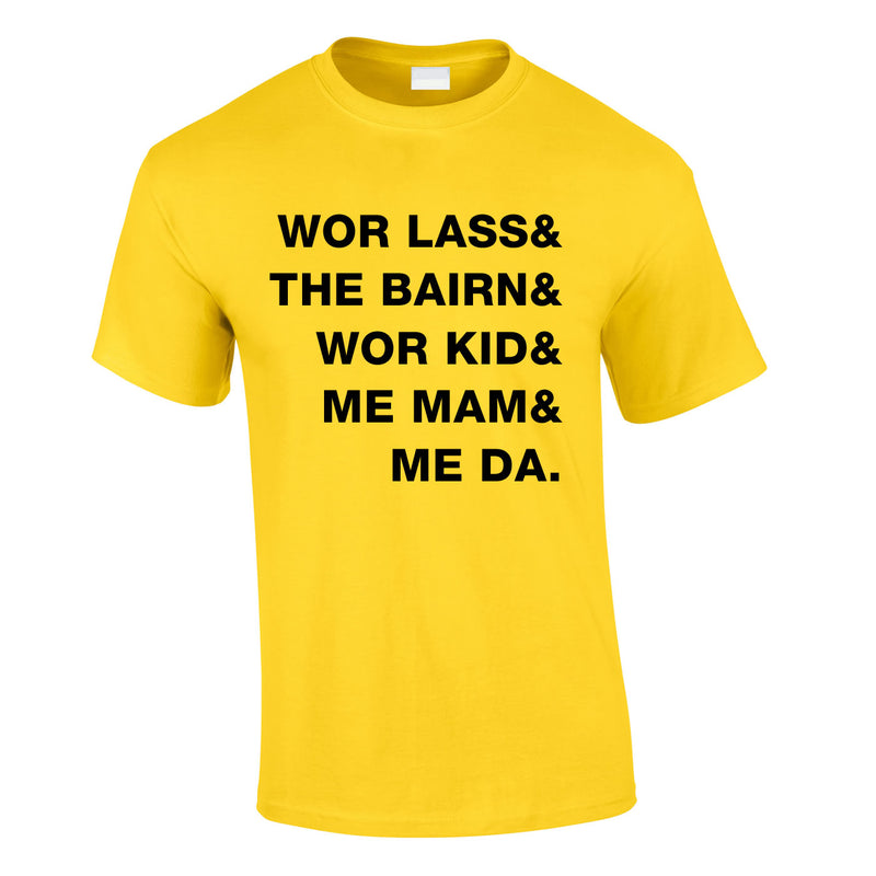 Geordie Family Slogan Tee In Yellow