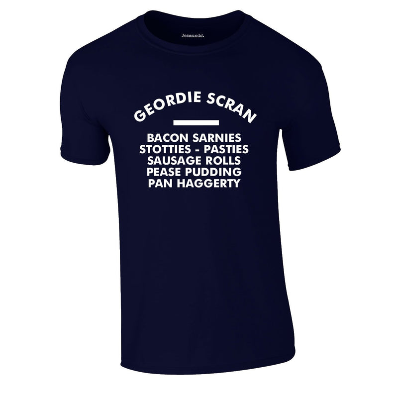 Geordie Scran Tee In Navy