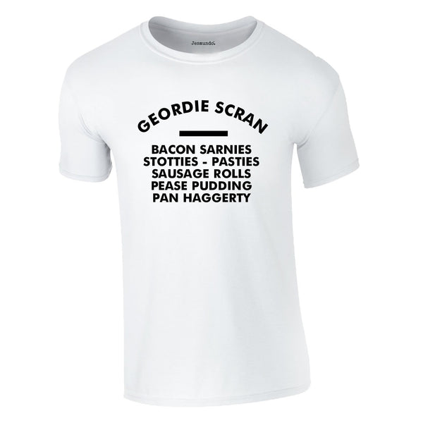 Geordie Scran Tee In White