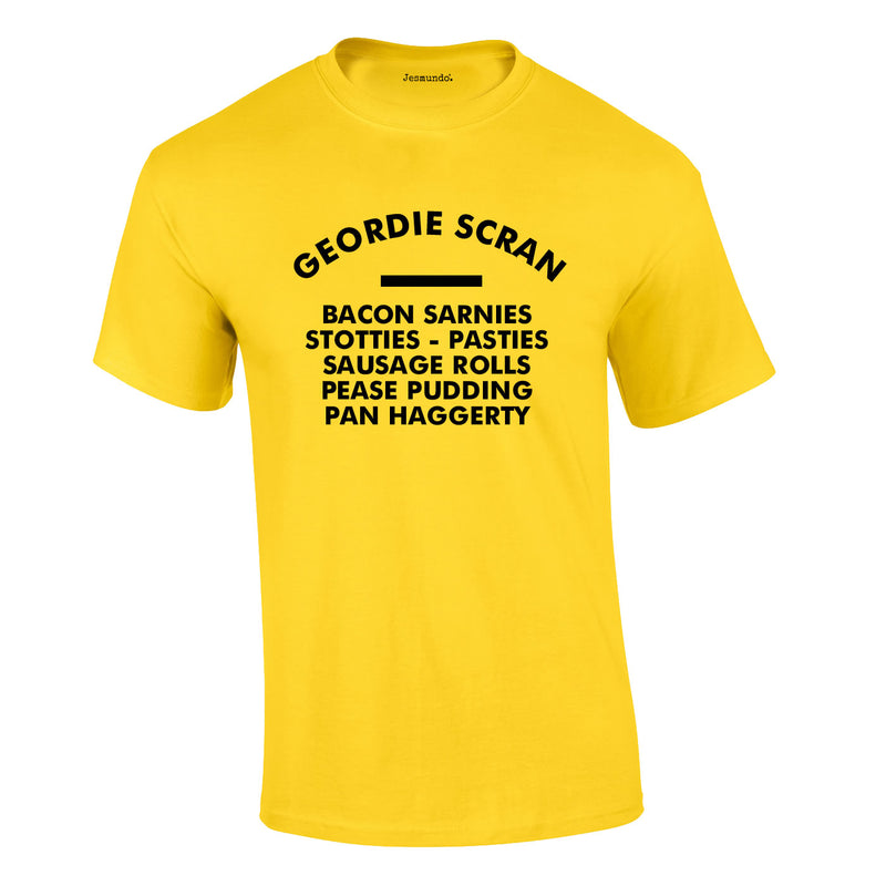 Geordie Scran Tee In Yellow