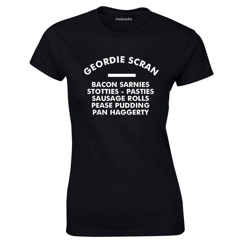 Geordie Scran Ladies Tee In Black