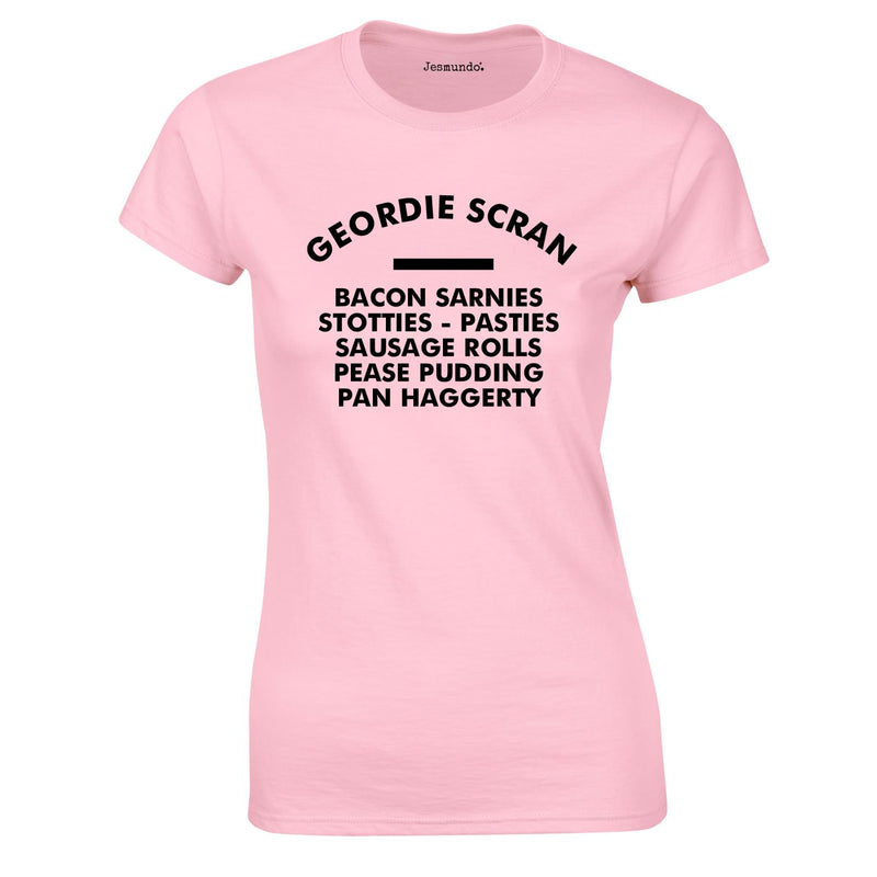 Geordie Scran Ladies Tee In Pink
